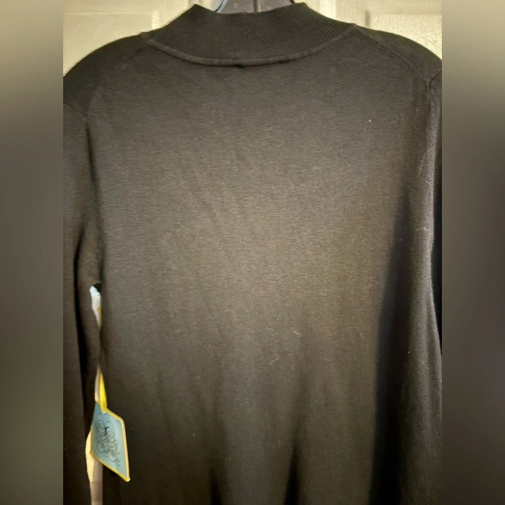 NWT CeCe Black Crewneck Sweater with Neck Tie SMALL - Picture 4 of 6